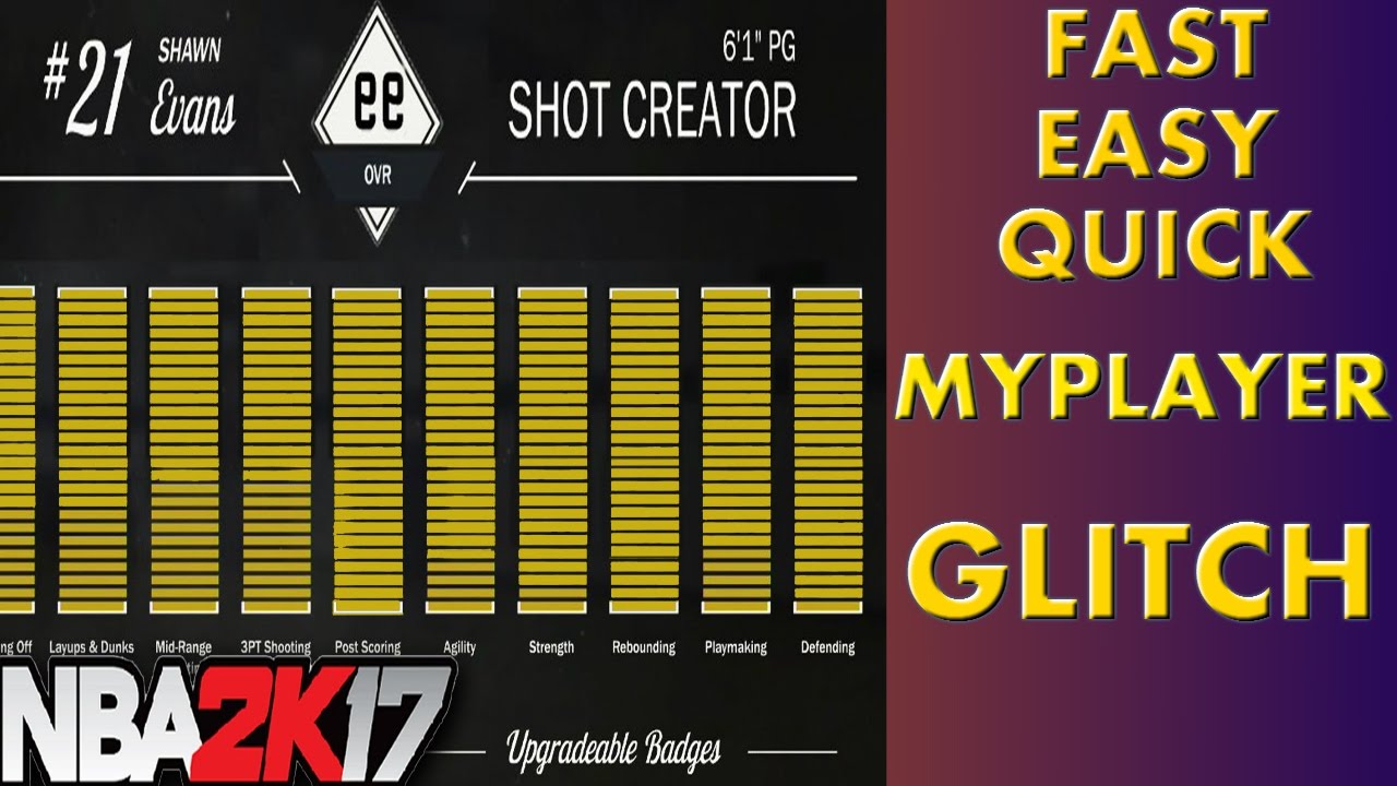 NBA 2K17 *NEW* INSTANT 99 MYPLAYER GLITCH/HACK TUTORIAL[NOT CLICK BAIT]