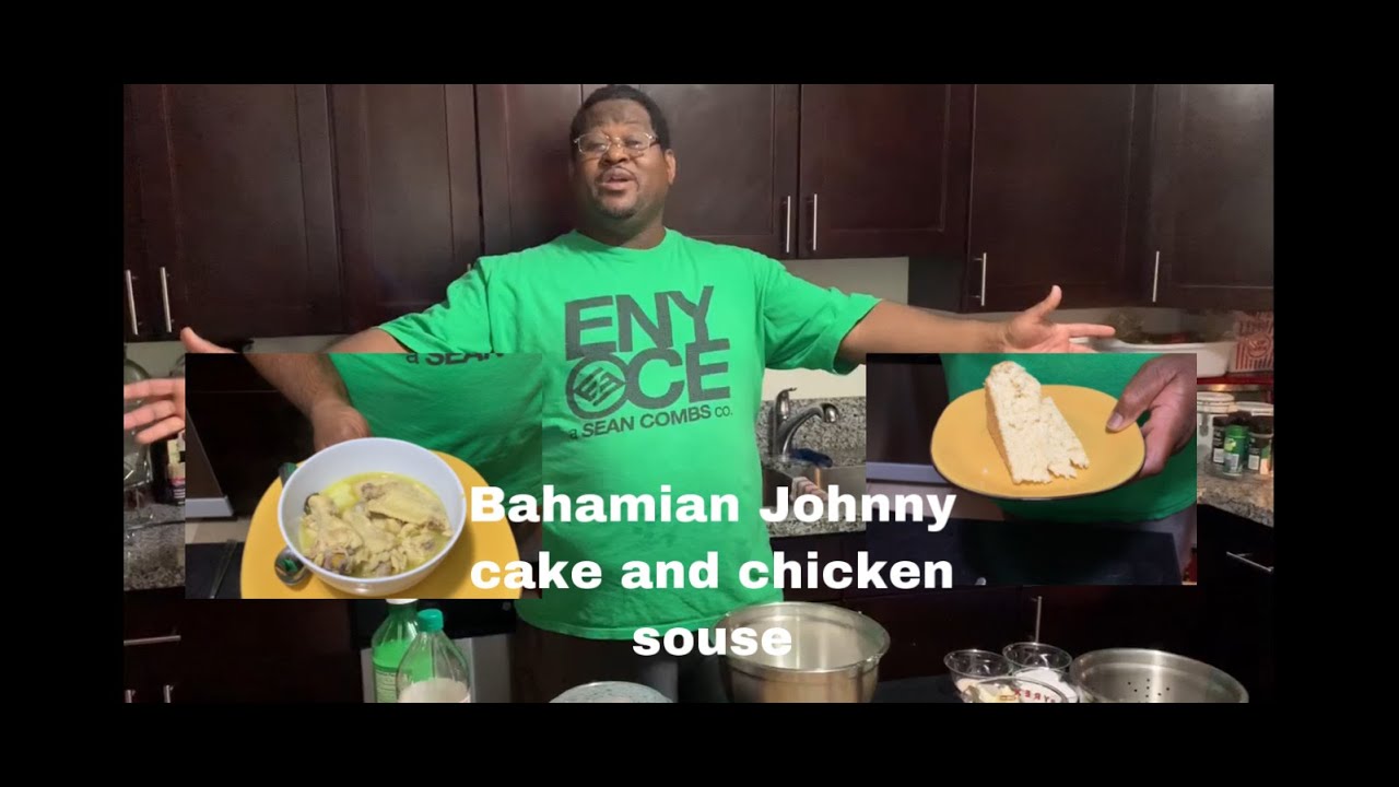 Bahamian Johnny cake and Chicken souse
