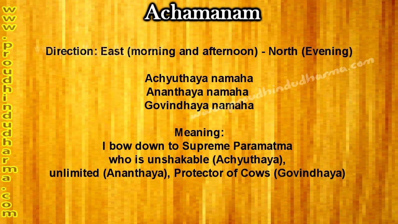 sandhya vandanam (morning) - Understand the exact meaning of sloka. perform with devotion - English