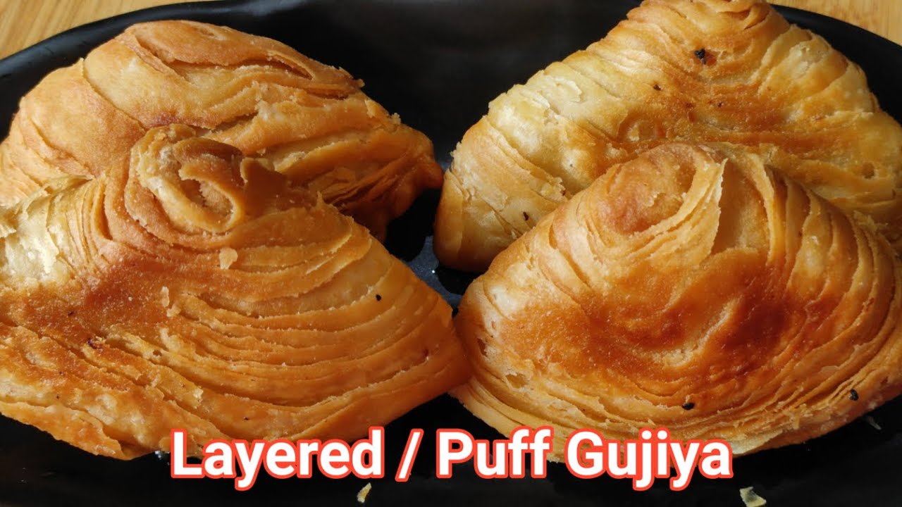 Layered Sweet samosa recipe | Flaky layered samosa recipe | Layered Gujiya | Warqi Layer Gujiya
