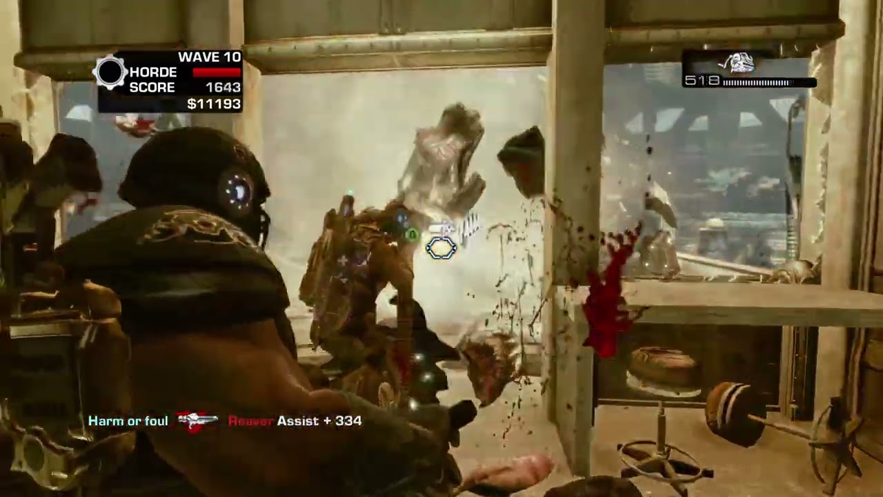 Gears of War 3 Horde Mode - Playing with a friend and Randoms on THRASHBALL