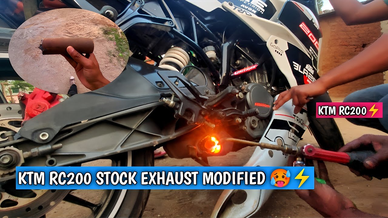 KTM RC 200 STOCK EXHAUST MODIFICATION 🔥 | STOCK EXHAUST MODIFIED KTM RC 🥵 | KTM RC MODIFICATION 🚀🔥