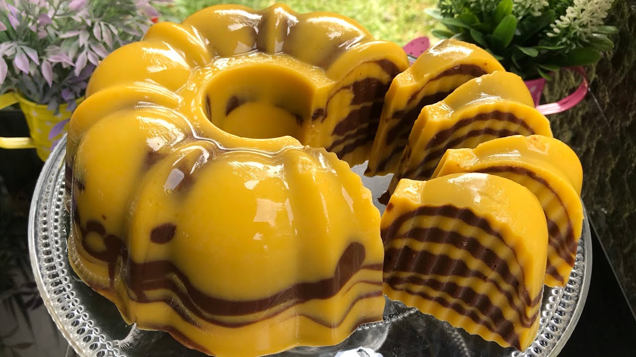 Resep Puding Zebra | Puding Labu Kuning 