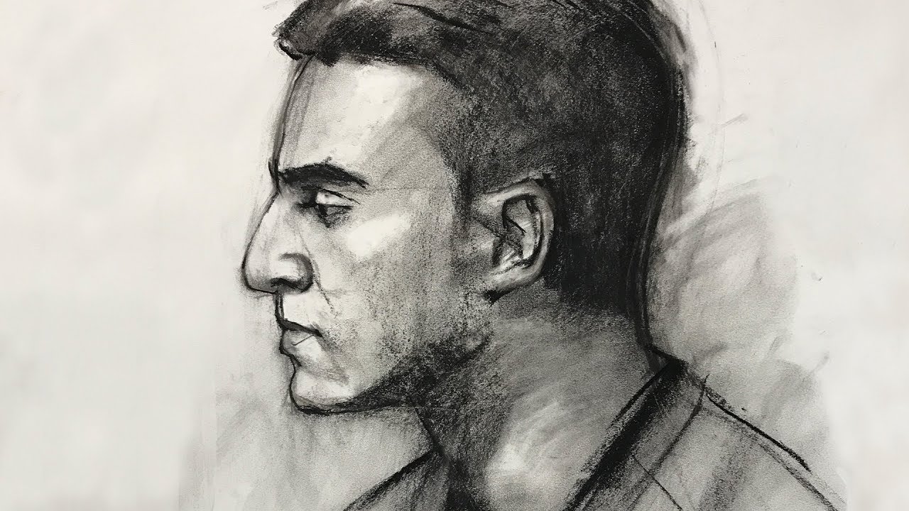 Portrait #82 - Drawing from Observation with Charcoals