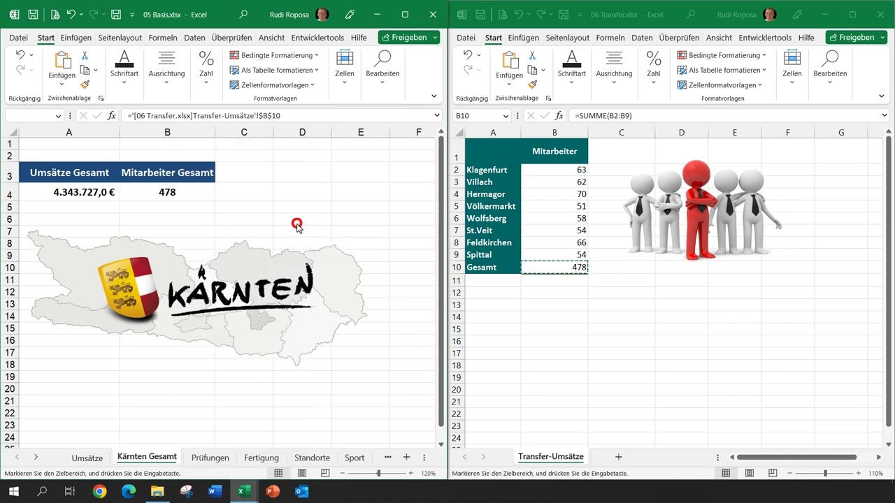 Excel - Verknüpfungen in der Tabellenkalkulation