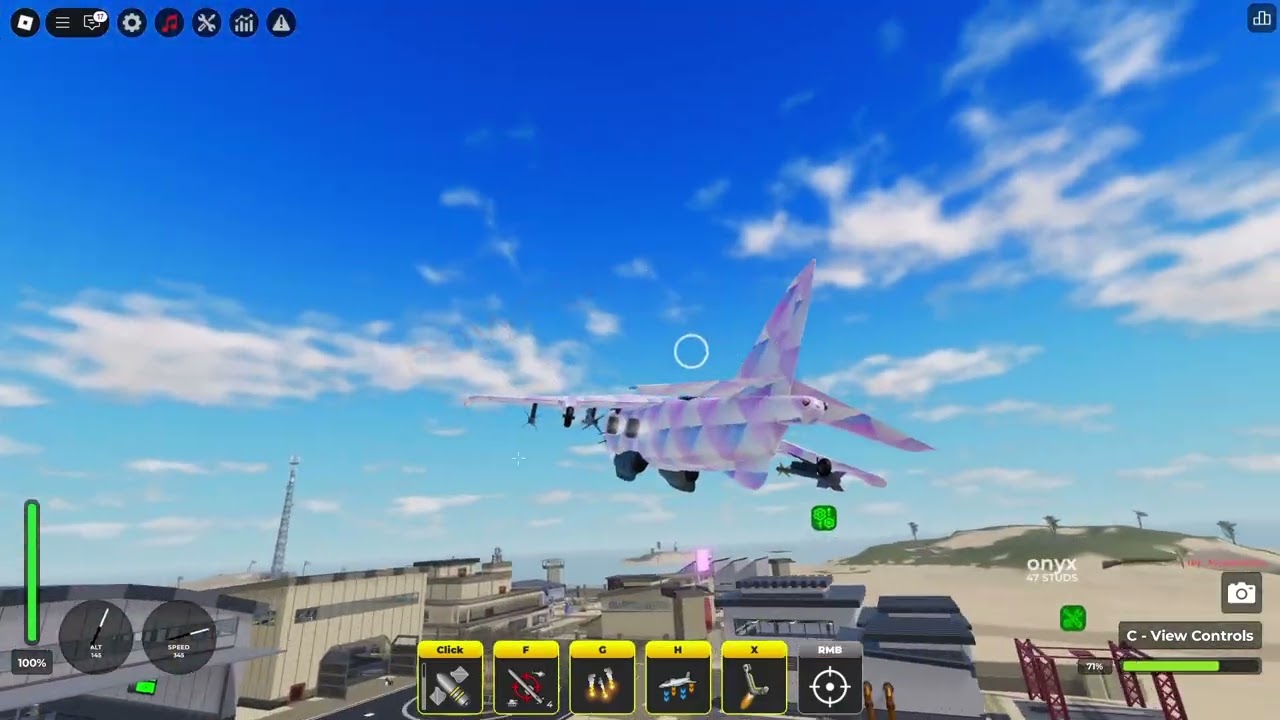 Destroying server with the Harrier II in War Tycoon