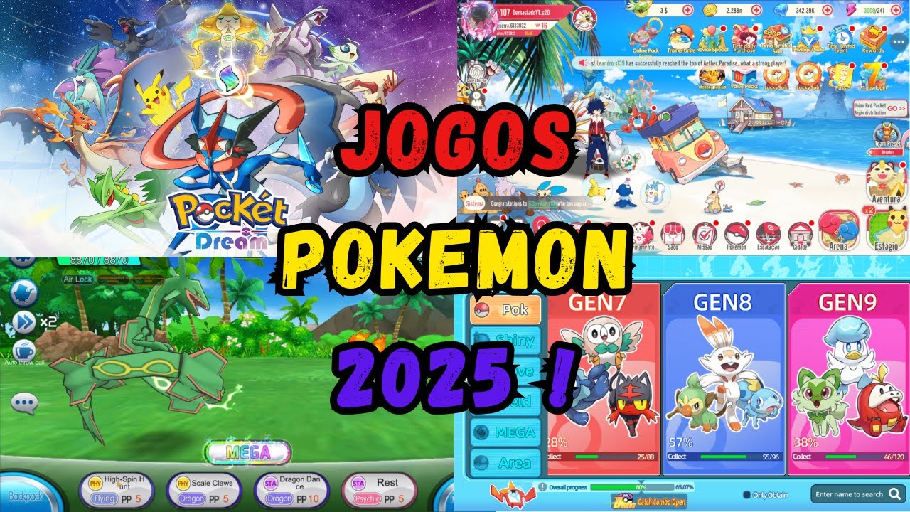 🎮 OS MELHORES JOGOS DE POK&Eacute;MON MOBILE 2025! 📱✨ Monster VS, MegaMon, Projeto Elfo, POCKET DREAM