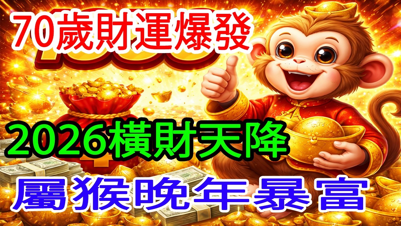 震撼命理揭密！1956年屬猴人被壓一輩子的財運，竟在2026年全面爆開？晚年富局正式啟動！#1956年屬猴 #晚年富貴 #2026命運 #橫財天降 #生肖猴運勢
