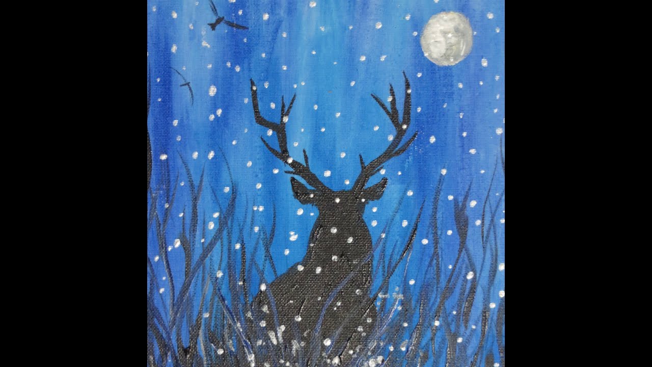 Snow Stag ~ Acrylics