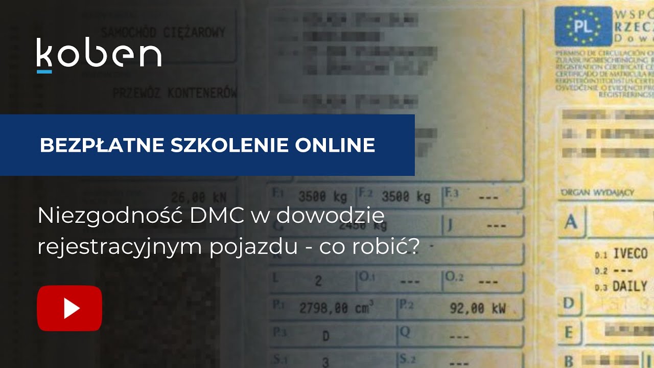 Niezgodność DMC w dowodzie rejestracyjnym pojazdu - co robić?