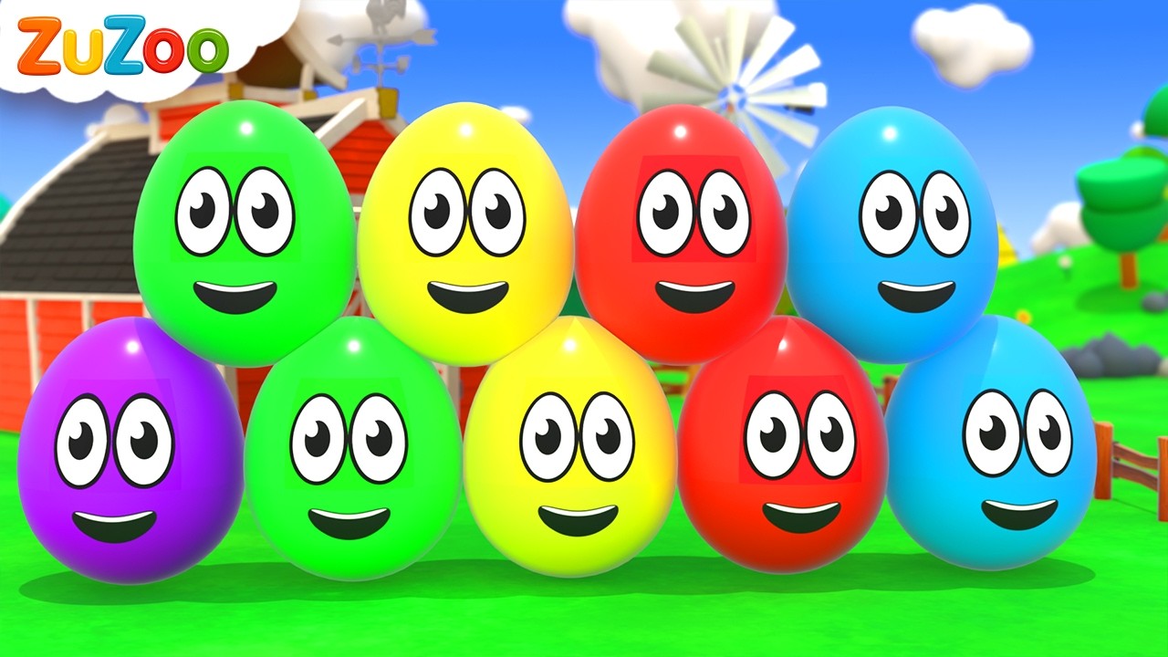 Learning Colors and Numbers Song | Colorful Eggs on the Farm | ZuZoo Nursery Rhymes & Kids Songs