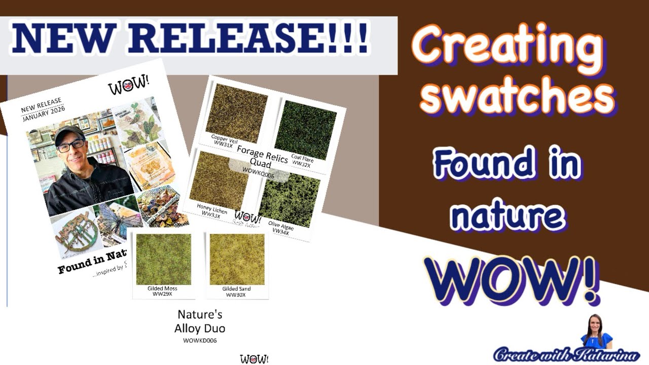 WOW Embossing Powders🍃Новая коллекция «Found in Nature» от Сета Аптера – образцы и демонстрация ц...