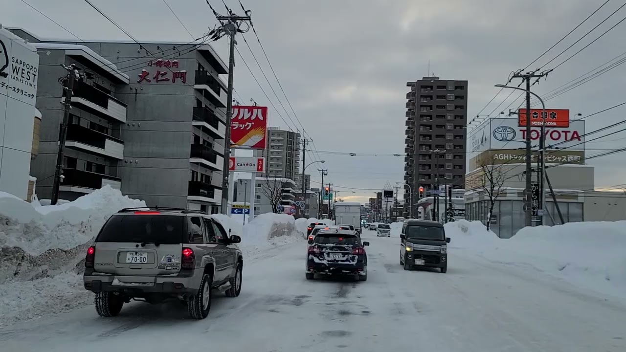 2026年1月27日朝　札幌市西区西町北20丁目～北5条手稲通～新琴似通交差点　ドライブ