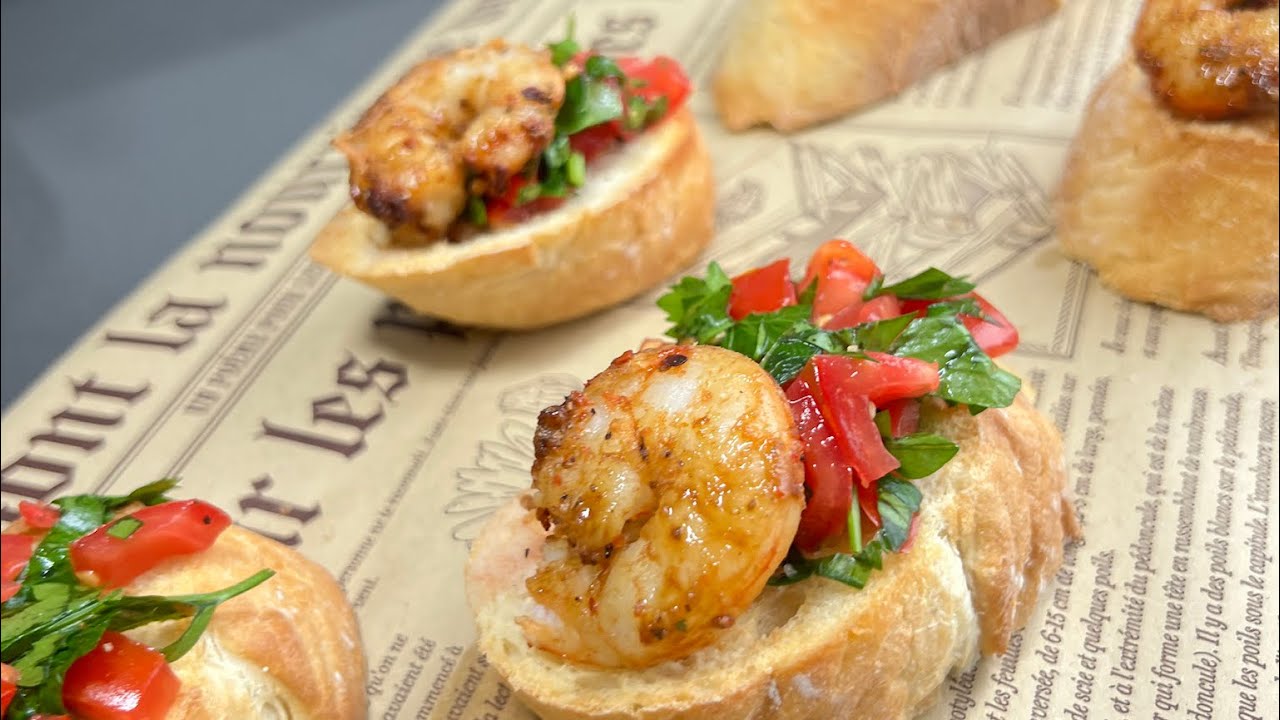 How To Make A Delicious SHRIMP BRUSCHETTA ( APPETIZER) | Vlogmas DAY 3 | MYKITCHENBUDDY