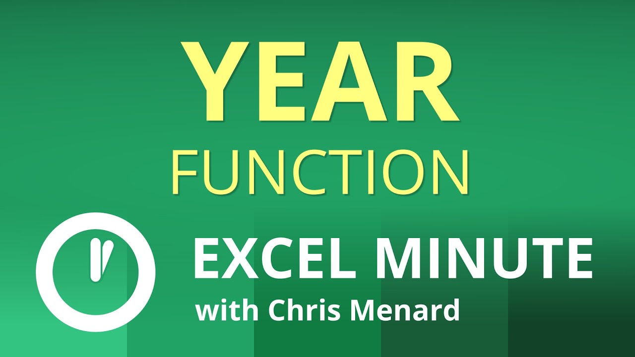 Excel YEAR Function |  Excel One Minute Functions Explained