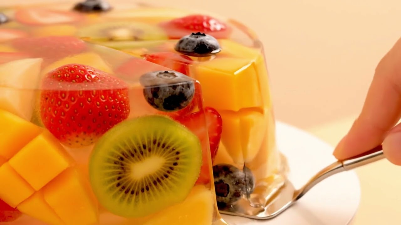 Transparent Jelly Cake ASMR 🍰 Ultra Realistic Dessert Cutting Sounds  Satisfying Mirror Glaze Cake