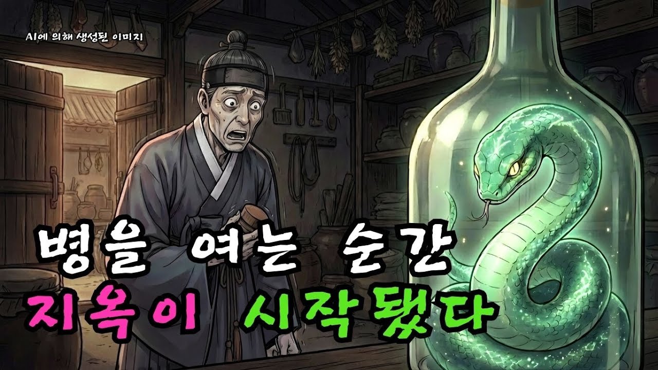 뱀술을 담근 부자, 술병을 여는 순간 살아있는 뱀이 튀어나와 목을 물다 | 인과응보 | 야담 | 야담 | 민담  |  조선시대