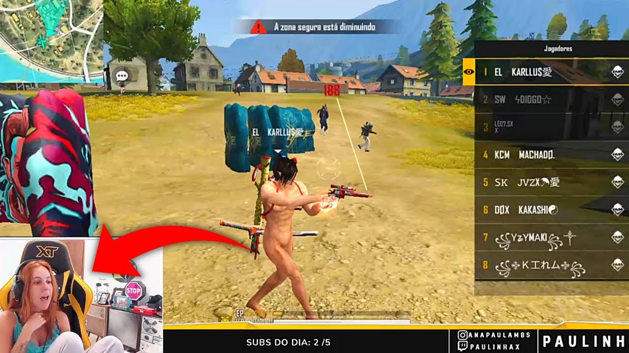 INVADI UMA LIVE DE X1 DOS CRIAS COM A SKIN DO ATTACK ON TITAN! 😯🔥