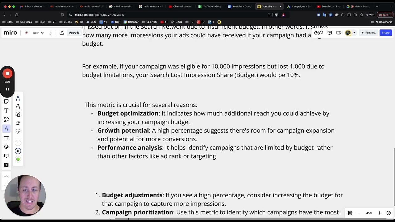 Search Lost Impression Share (Budget) on Google Ads
