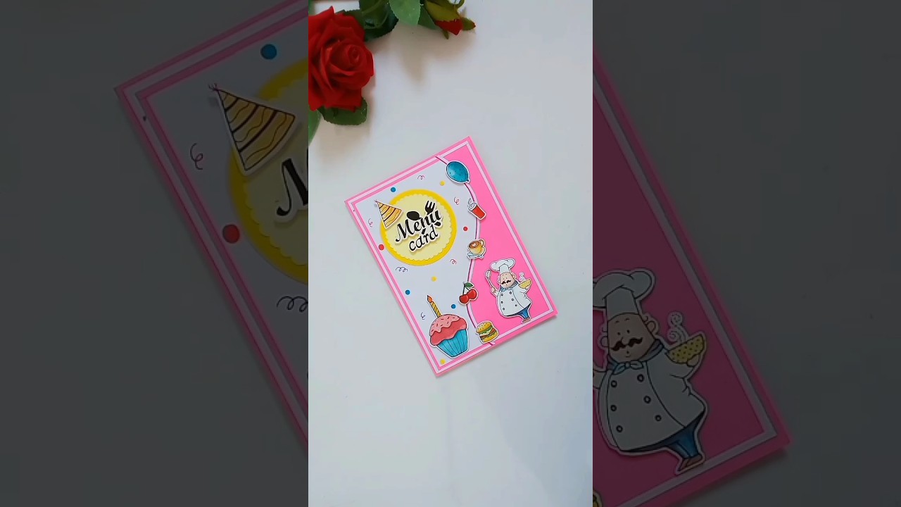 Menu card design for school project 🎒 🏫 #menucard #menu #papercraft #2