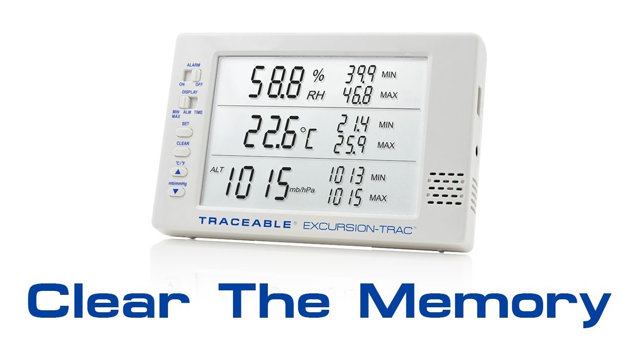 Excursion-Trac Datalogging Traceable Barometer - Clearing Memory Instructional Video