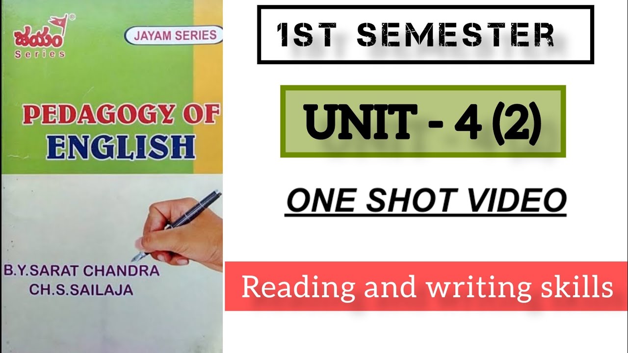 1st semester ll Pedagogy of English ll unit-4 ll part-2 Acharyanagarjunauniversity ll B.Ed Andhra