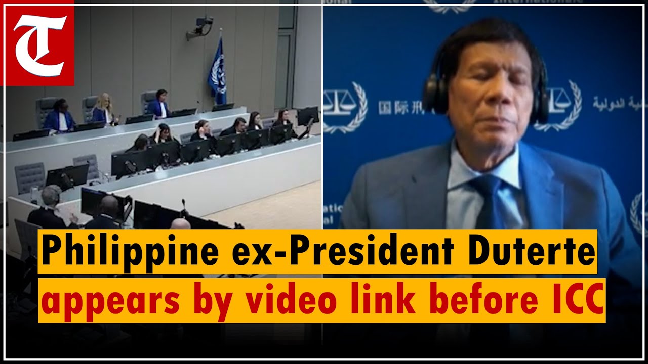Philippine ex-President Duterte appears by video link before international court judges in The Hague