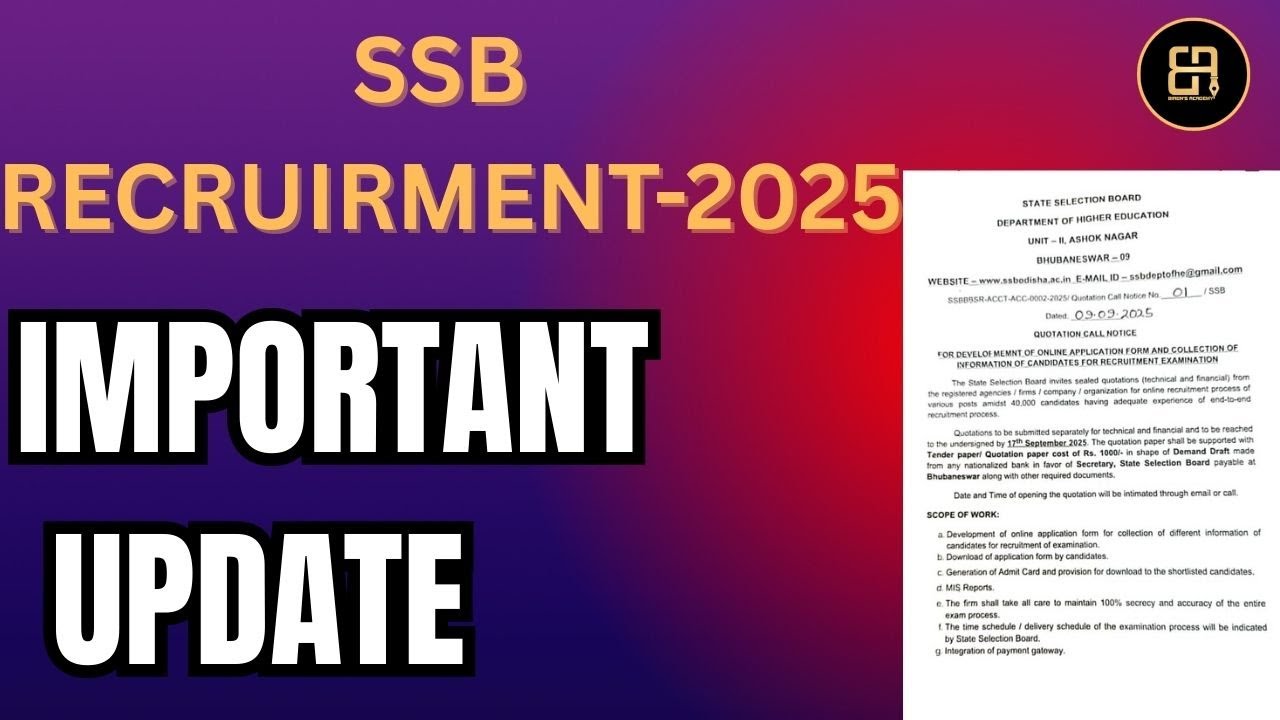SSB Recruitment 2025 | Important Update for Candidates