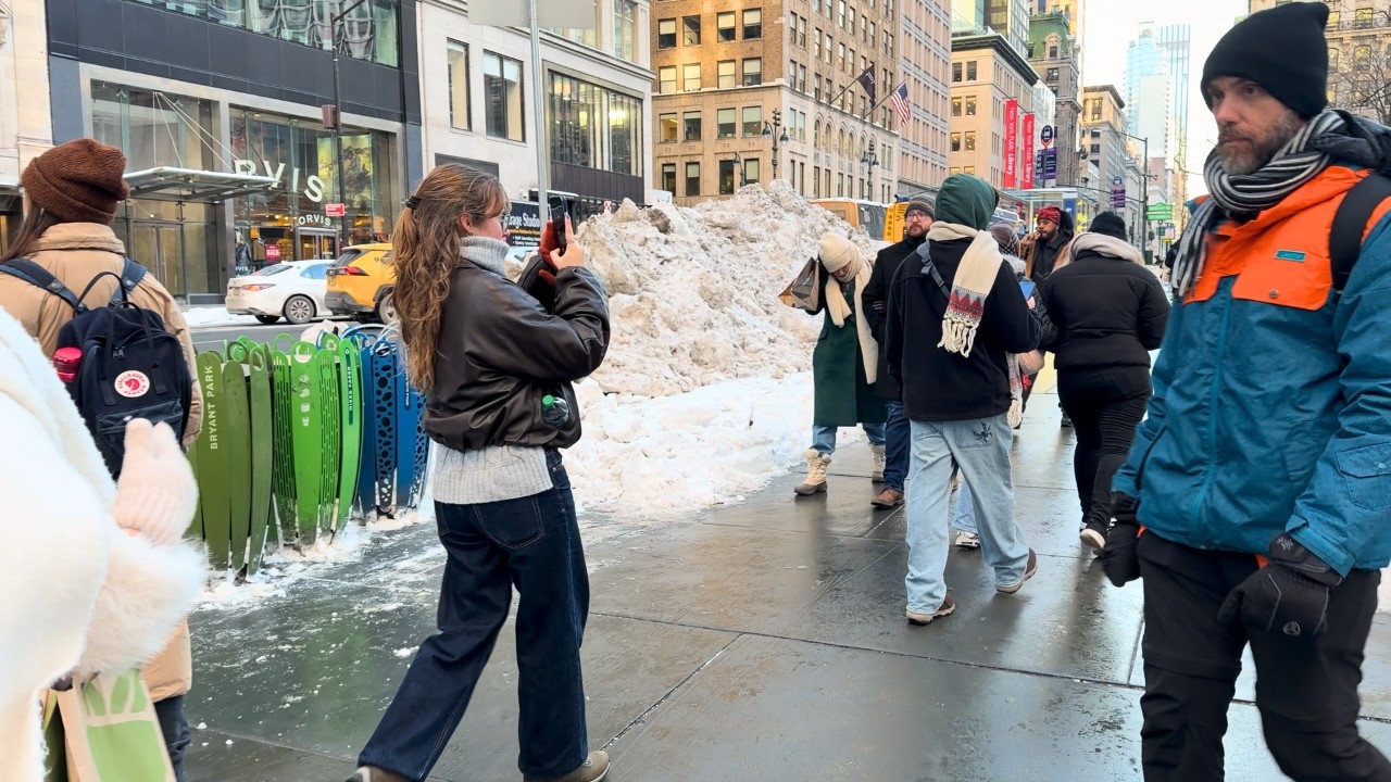 New York City Winter Streets After Snowstorm
