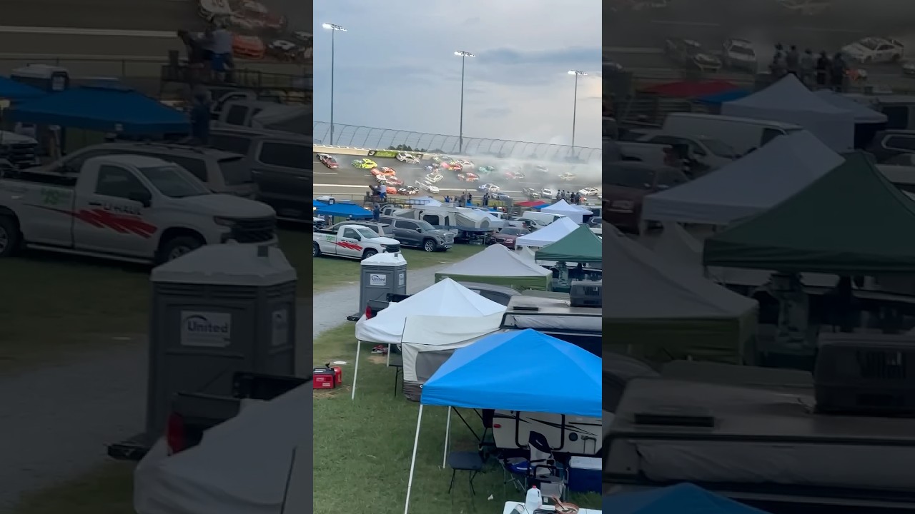 Half the field wrecks early during the Cup Series race at Atlanta Motor Speedway  #nascar #racing