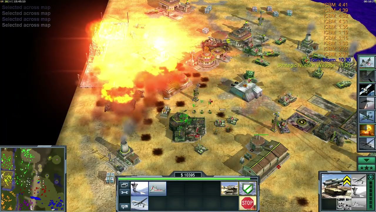 Gameplay - C&C General Zero Hour - USA BOSS vs 7 Random Hard 