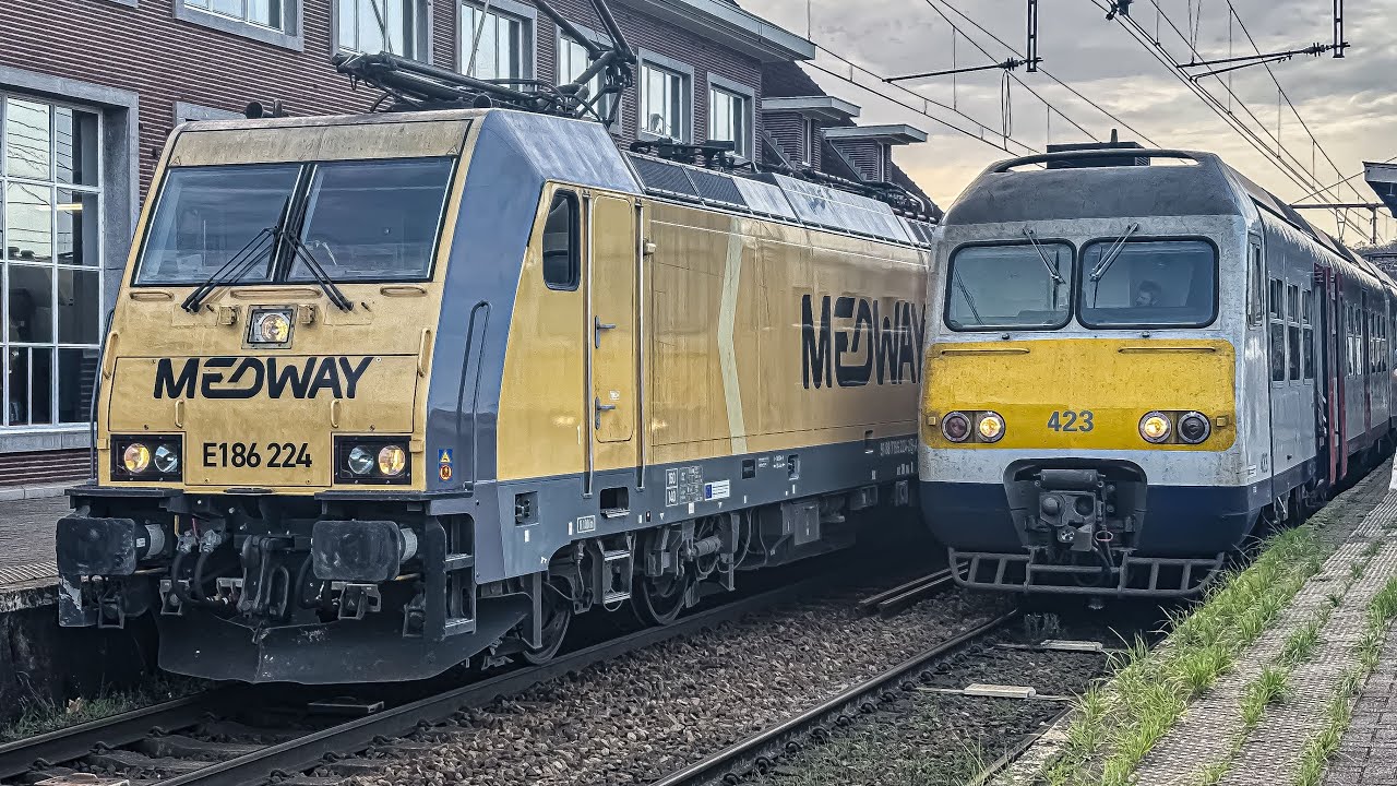 Trains at Aarschot Station (4K) with HLD 55 ! 24-11-24