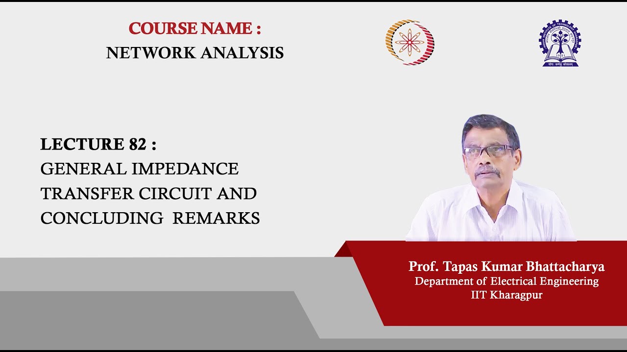 Lecture 82: General Impedance Transfer Circuit and Concluding  Remarks