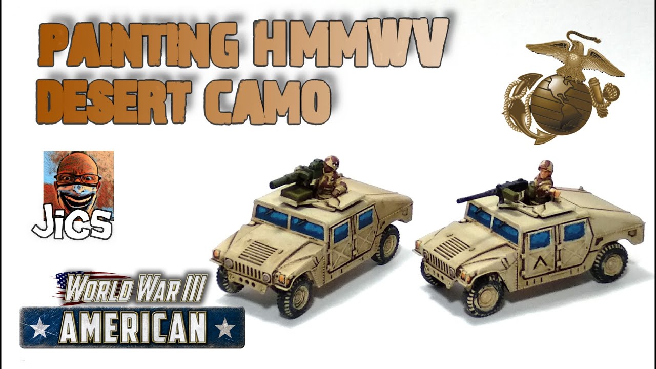 Painting HMMWV desert camo WWIII Team Yankee