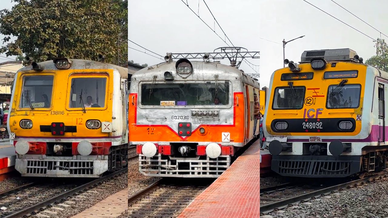 🔥Different Model Sealdah division EMU vs Howrah division EMU local trains compilation!