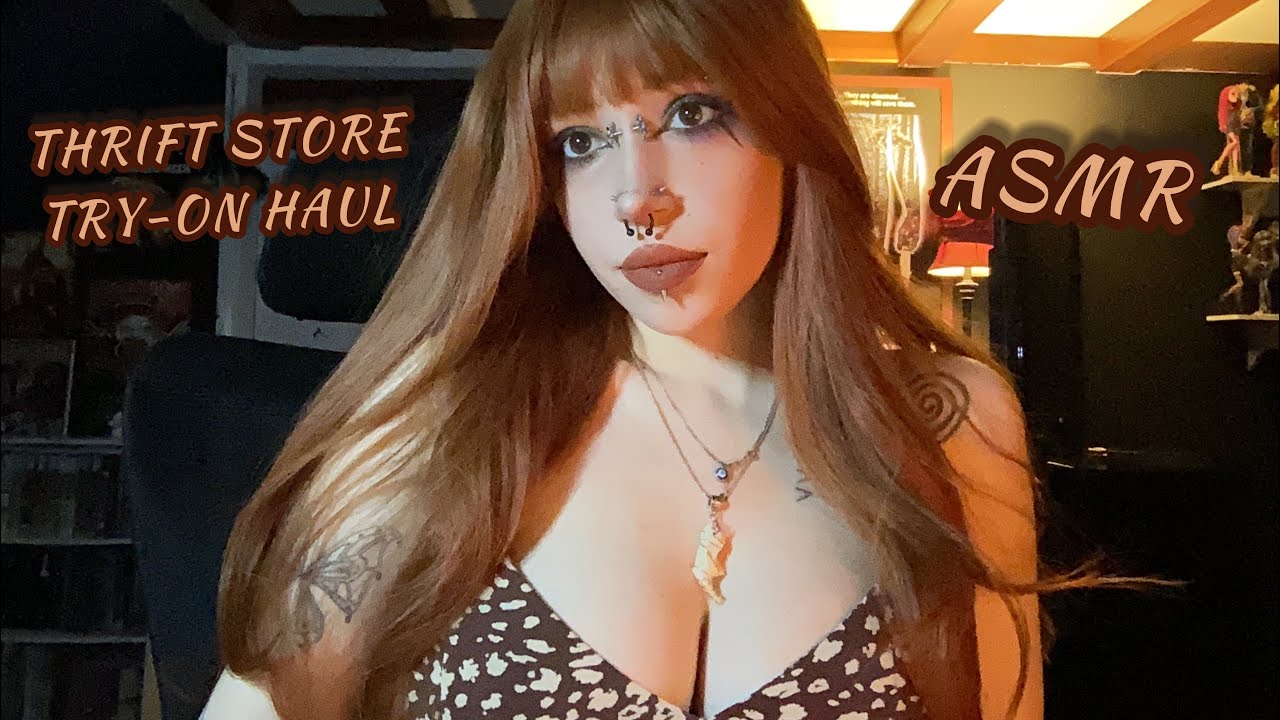 Thrift Store Try-On Haul ASMR | Fabric Scratching, Tapping, Fabric Sounds, Whispering 