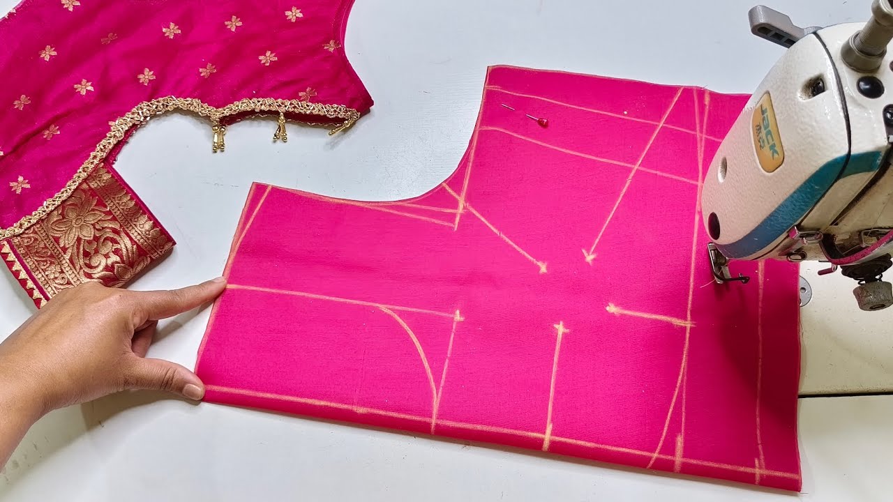 Front Open Boat Neck Blouse Cutting || 4 Dart Blouse Cutting & Stitching 
