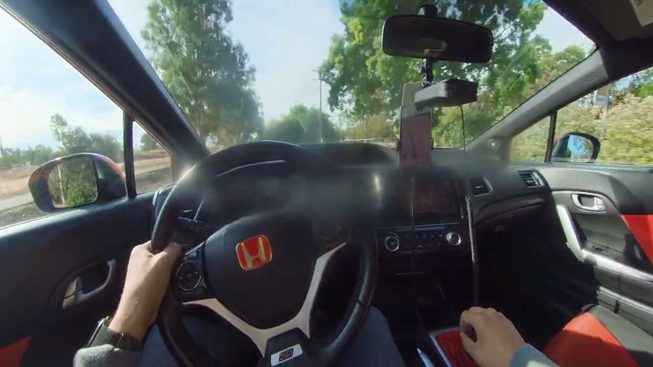 Spirited driving in a Honda Civic SI