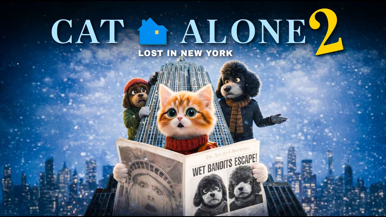 Cat Alone 2 lost in New York 🐱 | Funny Christmas Cat Animation Movie