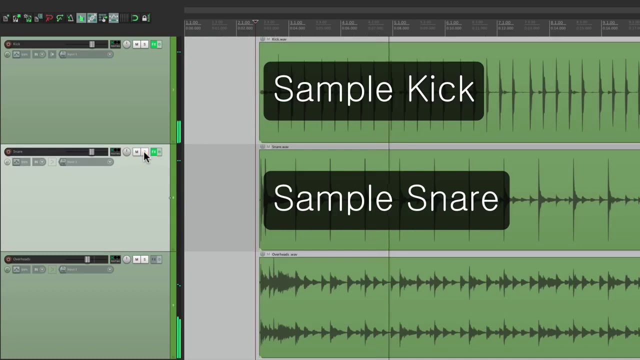 Триггирование барабанов, 'Audio to MIDI Drum Trigger' плагин   Эффекты и плагины в REAPER