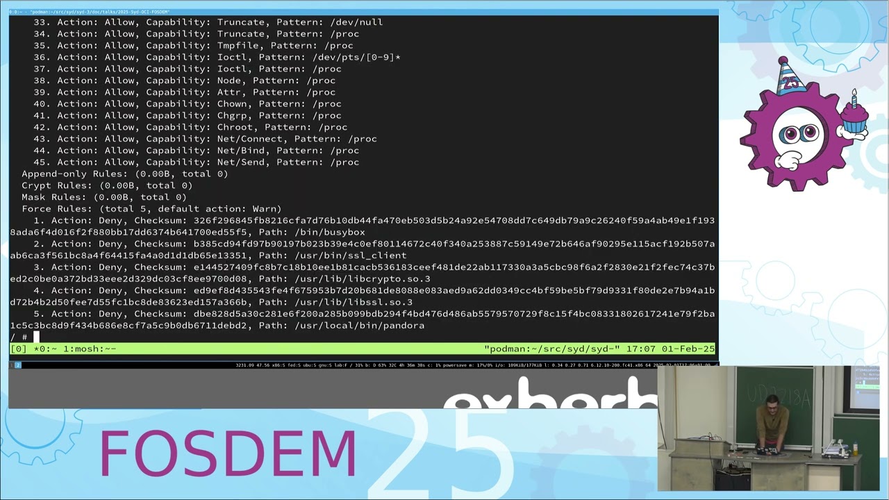 FOSDEM 2025: Syd+Youki=Syd-OCI: Introduction to a Secure Container Runtime for Linux