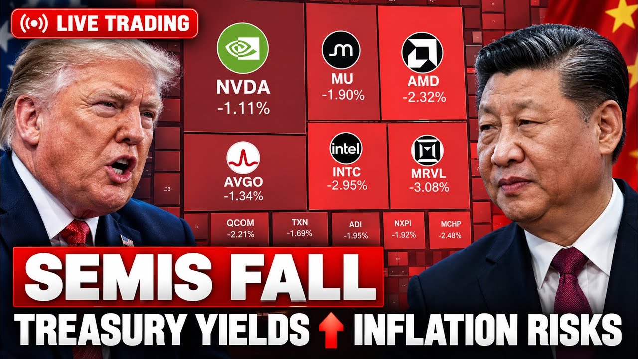 AI Stocks Fall 📉 Treasury Yields Record High, US-China Meet | Live Trading Stock Market Today