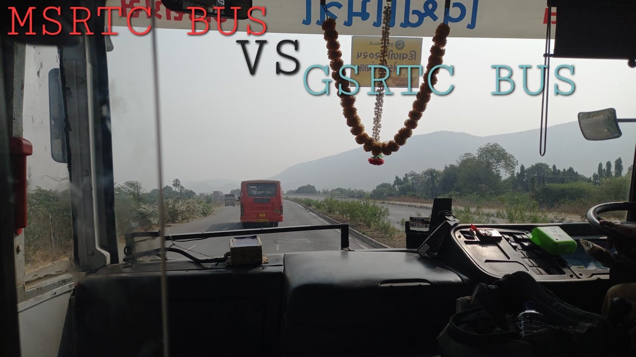 GSRTC Bus Vs MSRTC BUS Race [MSRTC BUS Overtaking Not Easy] (High Speed BUS Chassing)