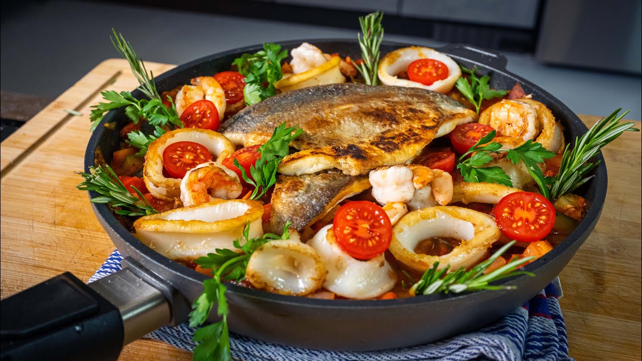 Leichte Kost für warme Tage: Mediterrane Fischpfanne mit Gemüse  I @Bernd Zehner kocht mit Hoffmann