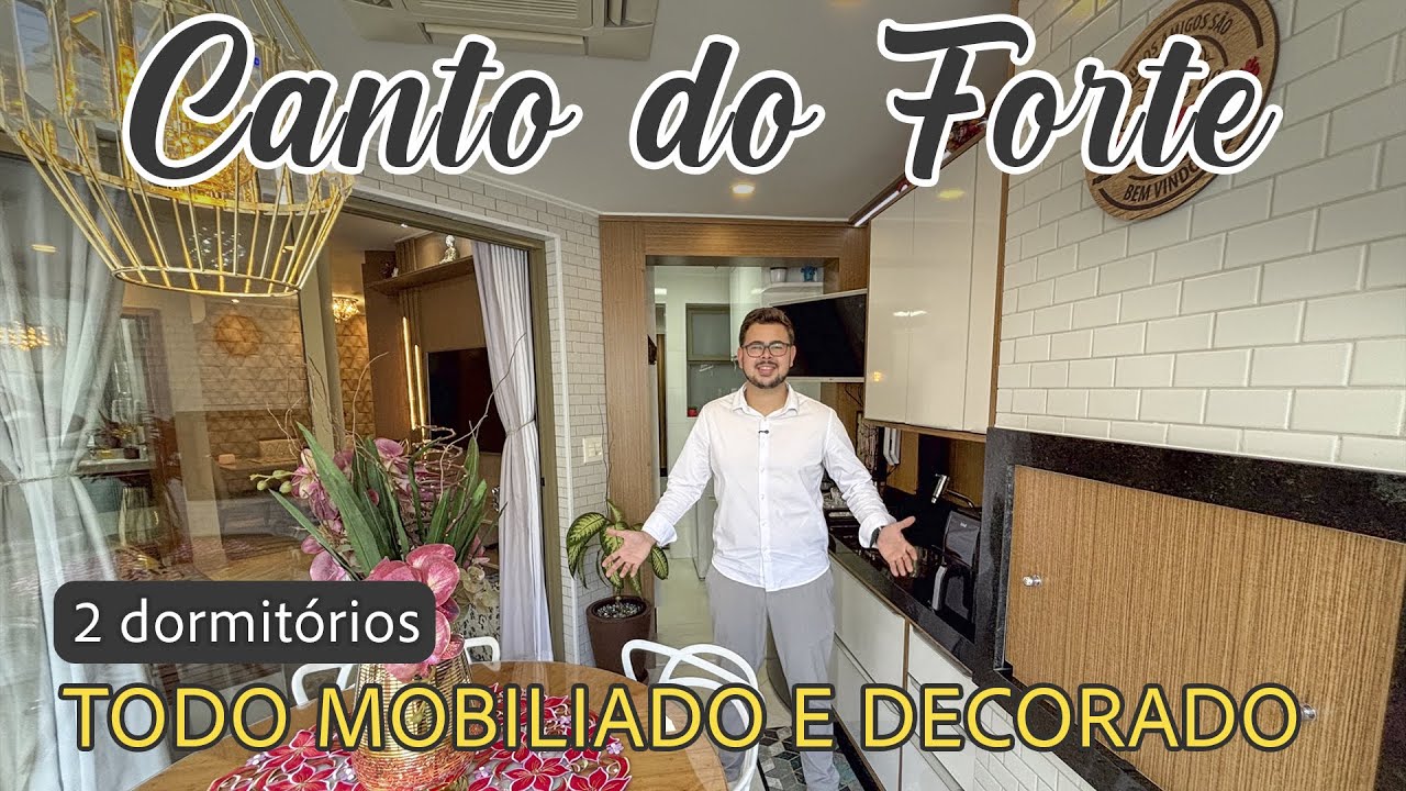 Apartamento no Residencial Murano, MOBILIADO e Decorado, no Canto do Forte em Praia Grande/SP