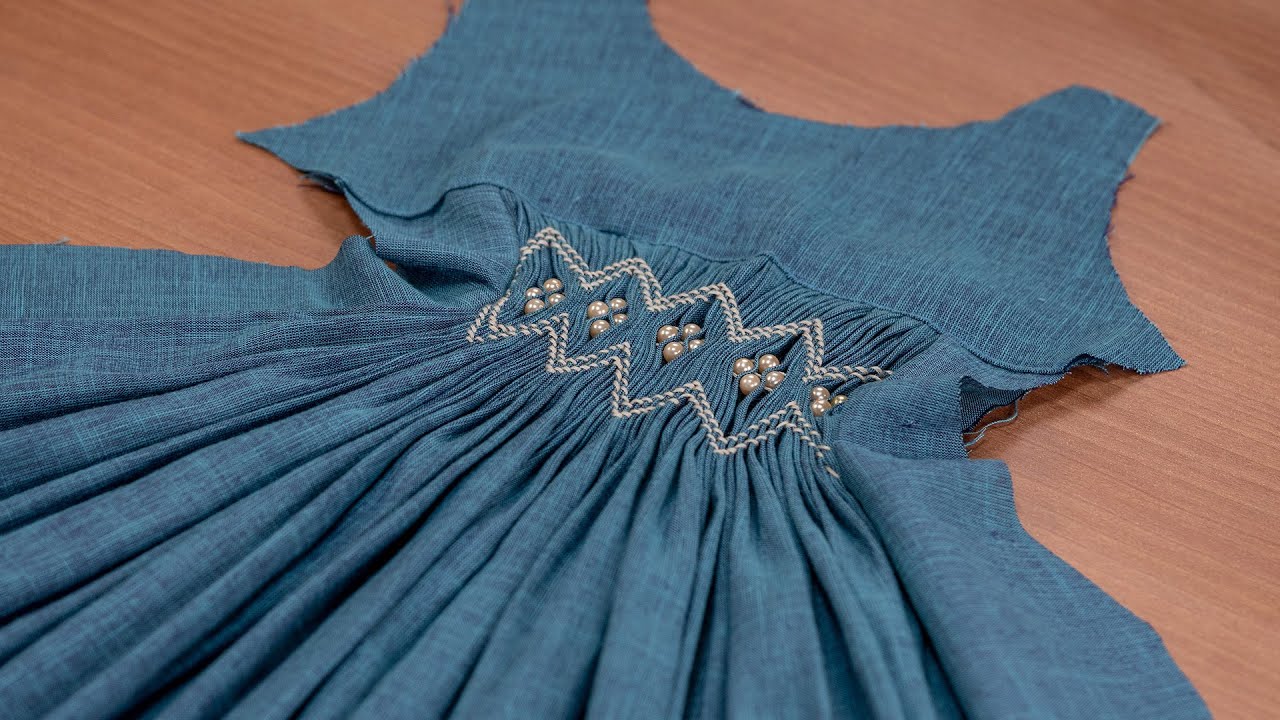 Hand Smocked Dress  - Embroidered Smocking for Sewing Projects
