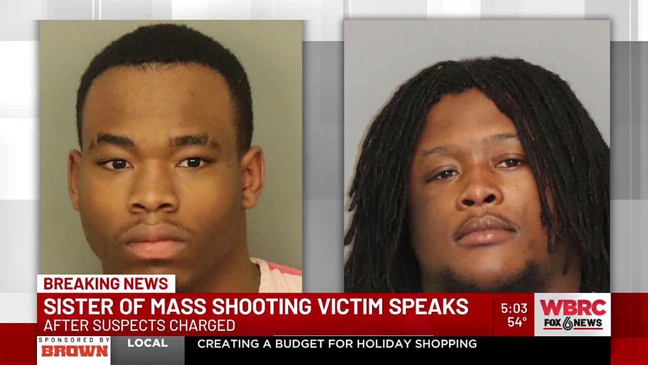 Sister of mass shooting victim speaks after suspects charged