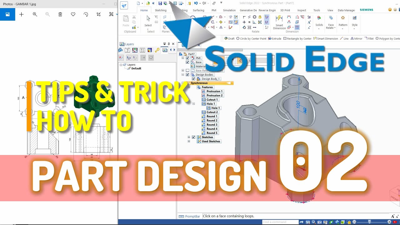 Упражнение 02. Учебное пособие по проектированию деталей Solid Edge для начинающих