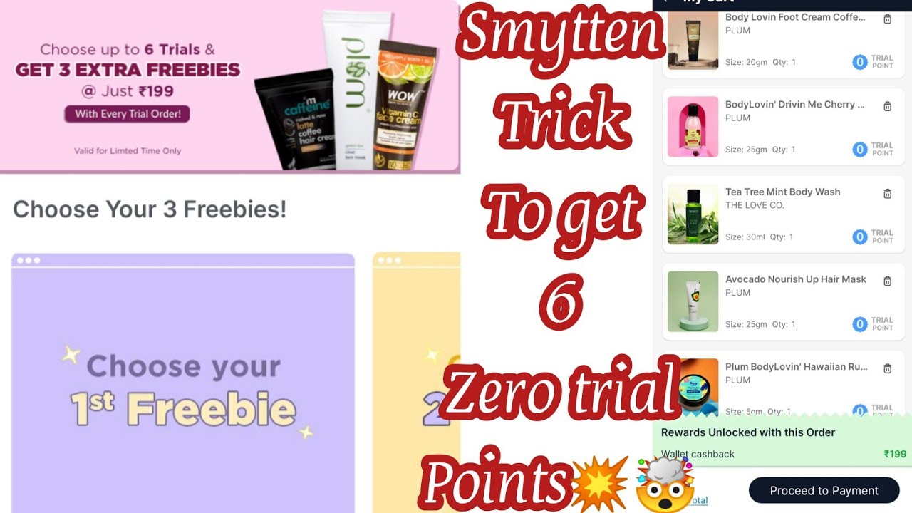 Smytten 0 trial points trick😍 Hidden trick to get 6 zero trial points #hiddentrick #smytten #tricks
