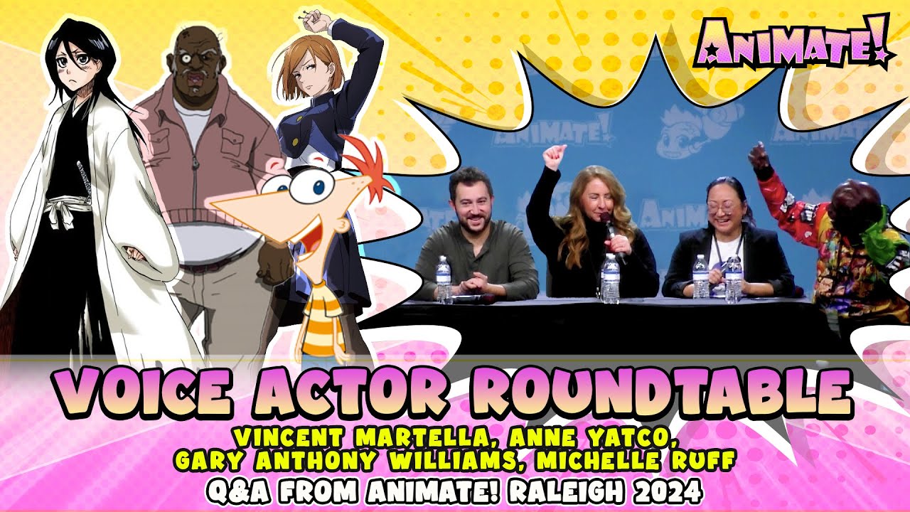 Voice Actor Roundtable | Animate! Raleigh 2024 | Vincent Martella, Gary Anthony Williams, Anne Yatco